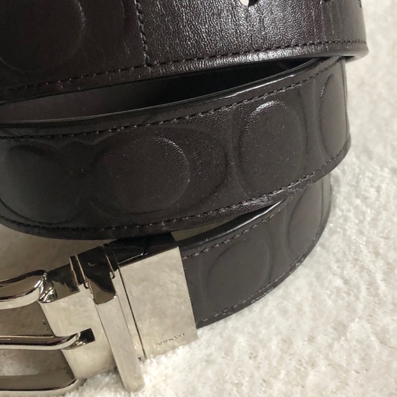 Coach belt reversible brown leather embossed - Picture 2 of 5